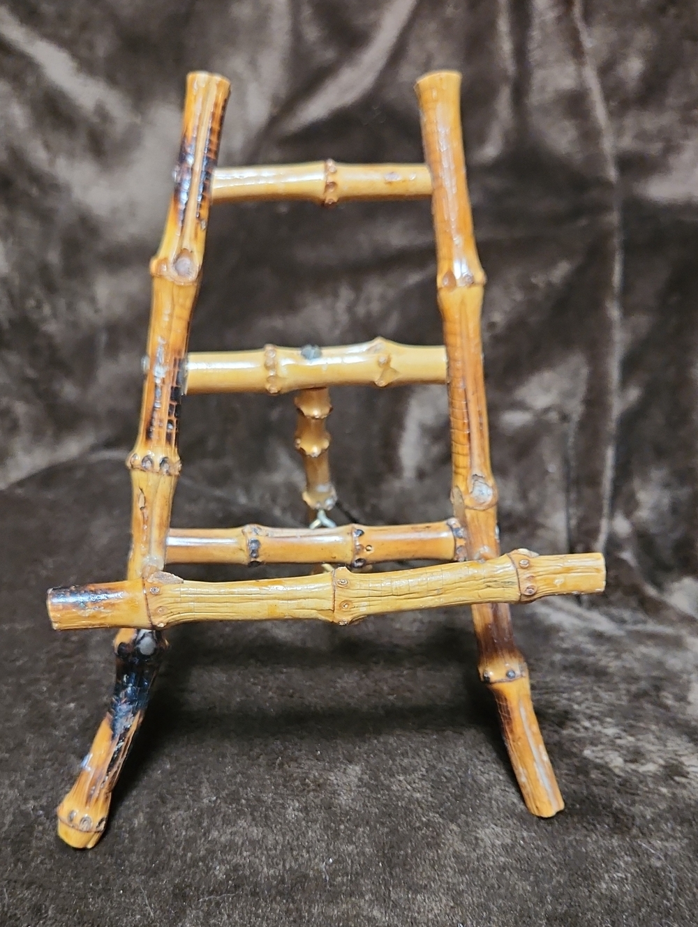 Bamboo-Style Small Display Easel - Brown Vintage Not FAUX